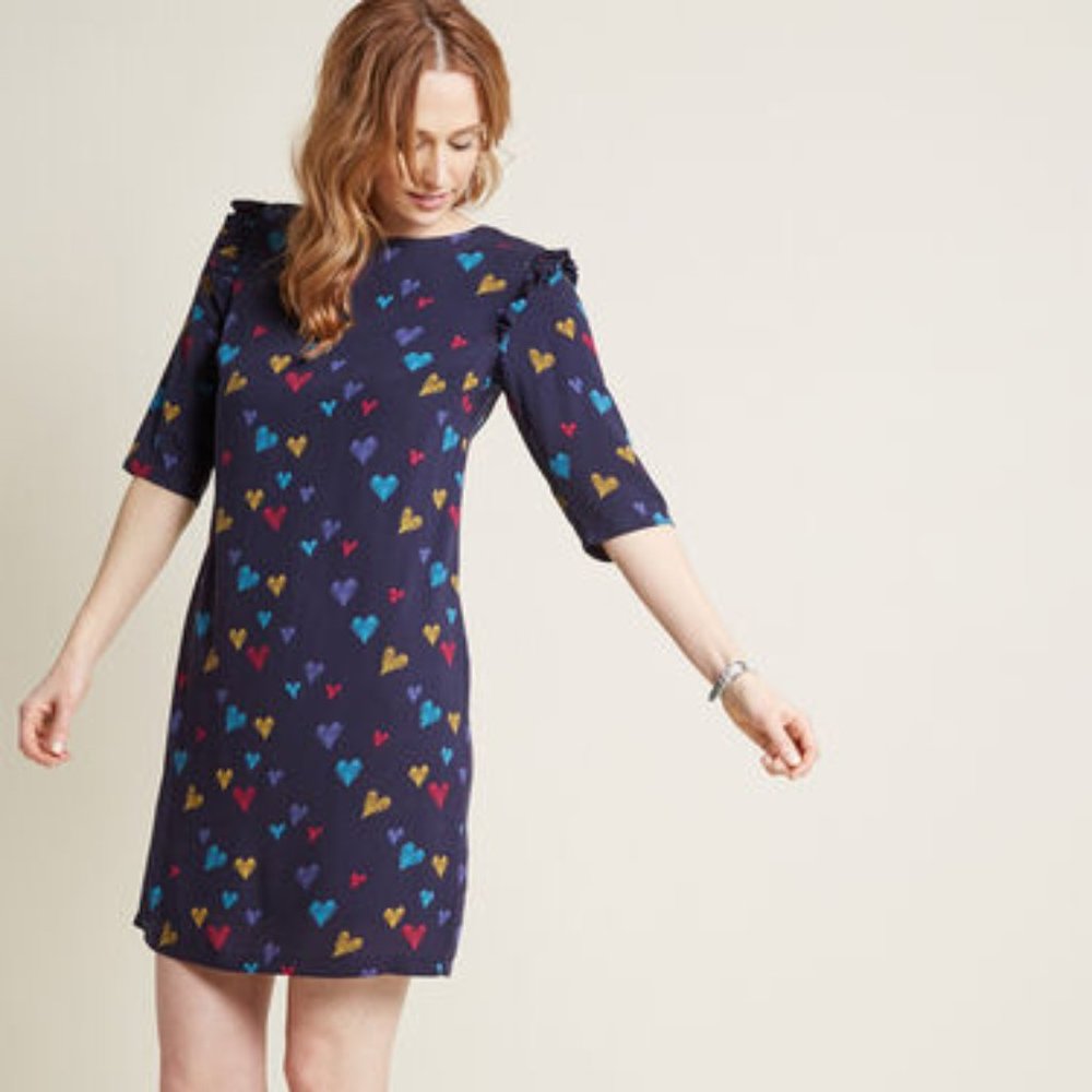 Modcloth Sugarhill Boutique Love Me Doodle Ruffled
